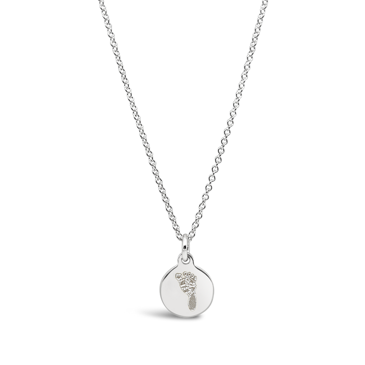 Custom Footprint Disc Necklace