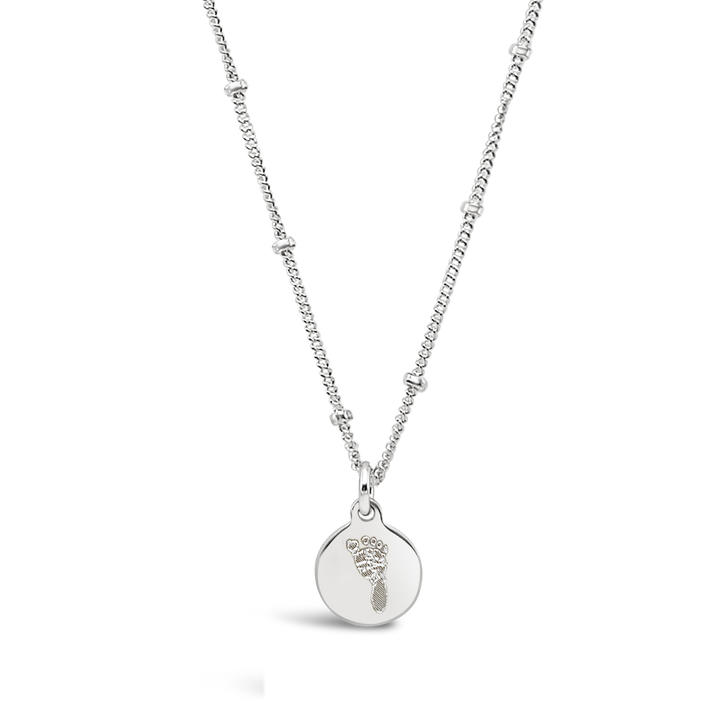 Custom Footprint Disc Necklace