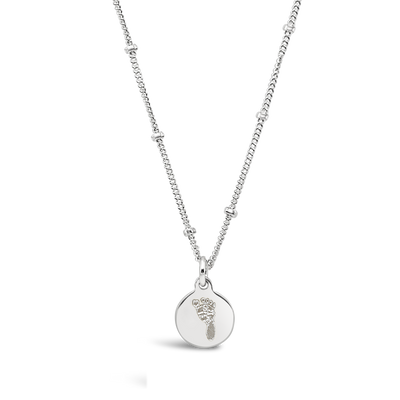 Custom Footprint Disc Necklace