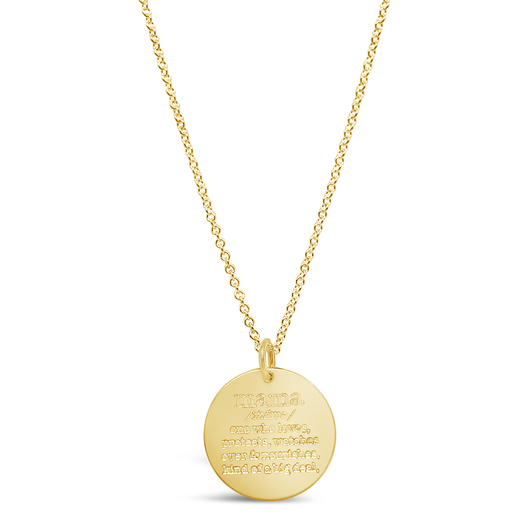 Mama Defined Disc Necklace