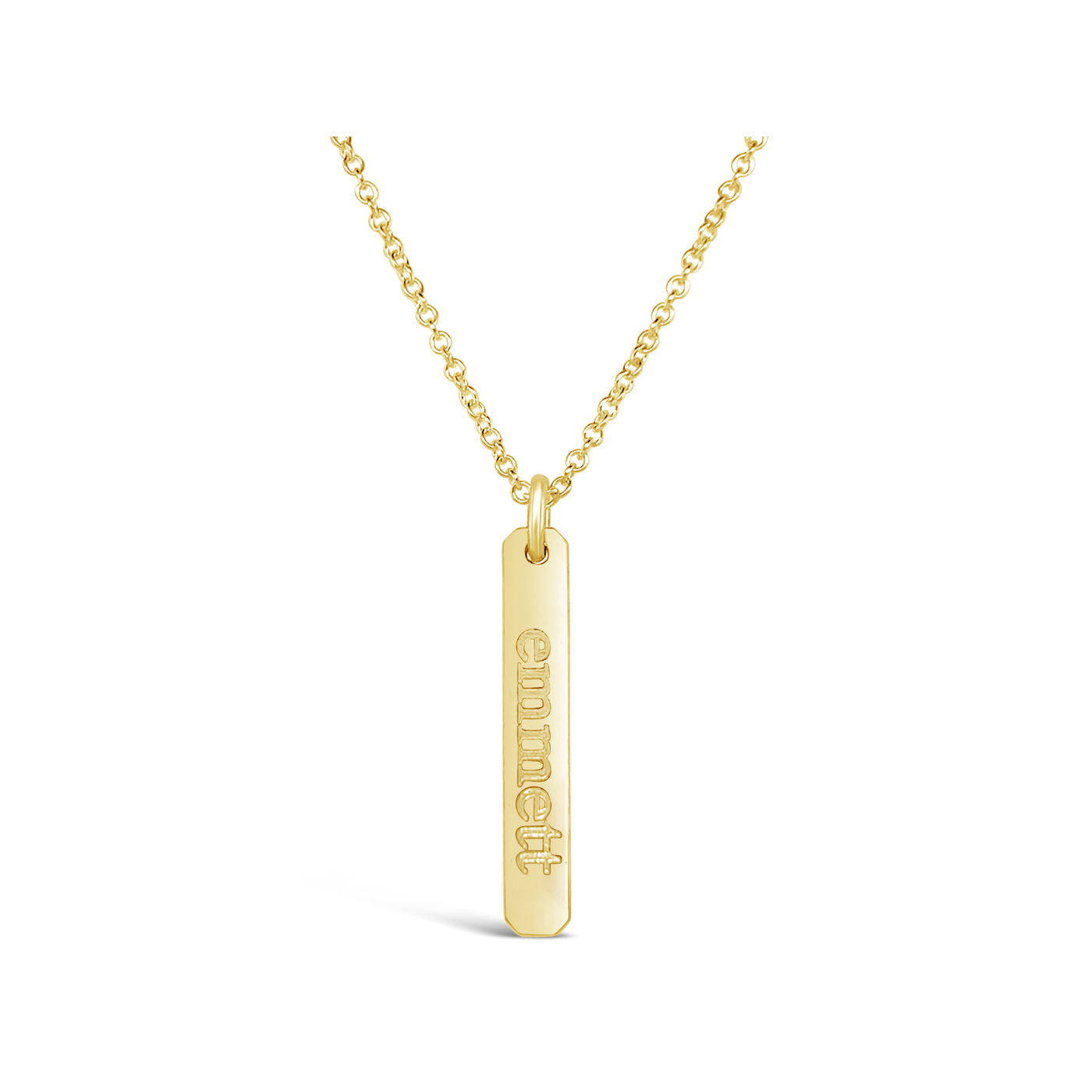 Name Petite Rectangle Necklace (1 Disc)