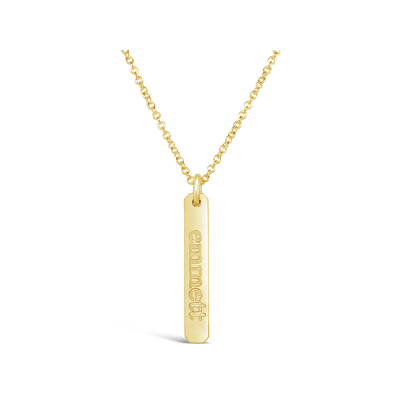Name Petite Rectangle Necklace (1 Disc)