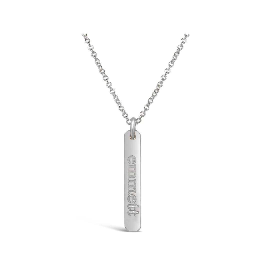 Rectangle necklace with name on it discount