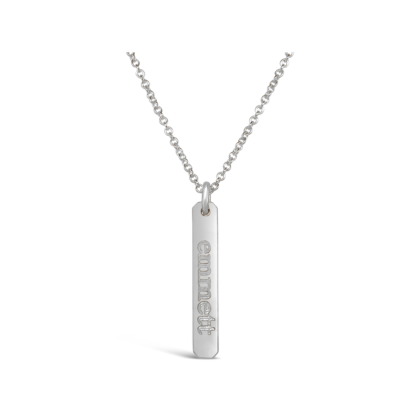 Name Petite Rectangle Necklace (1 Disc)
