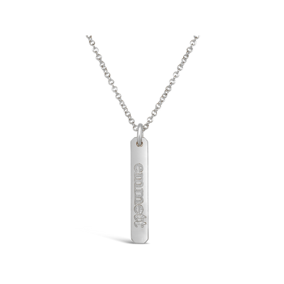 Name Petite Rectangle Necklace (1 Disc)