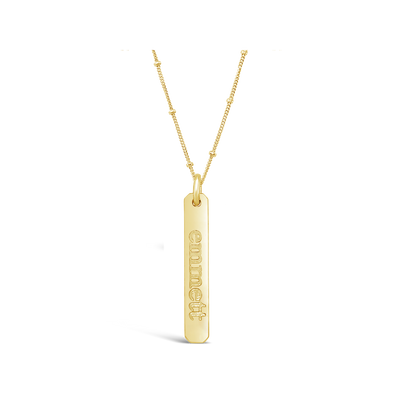 Name Petite Rectangle Necklace (1 Disc)