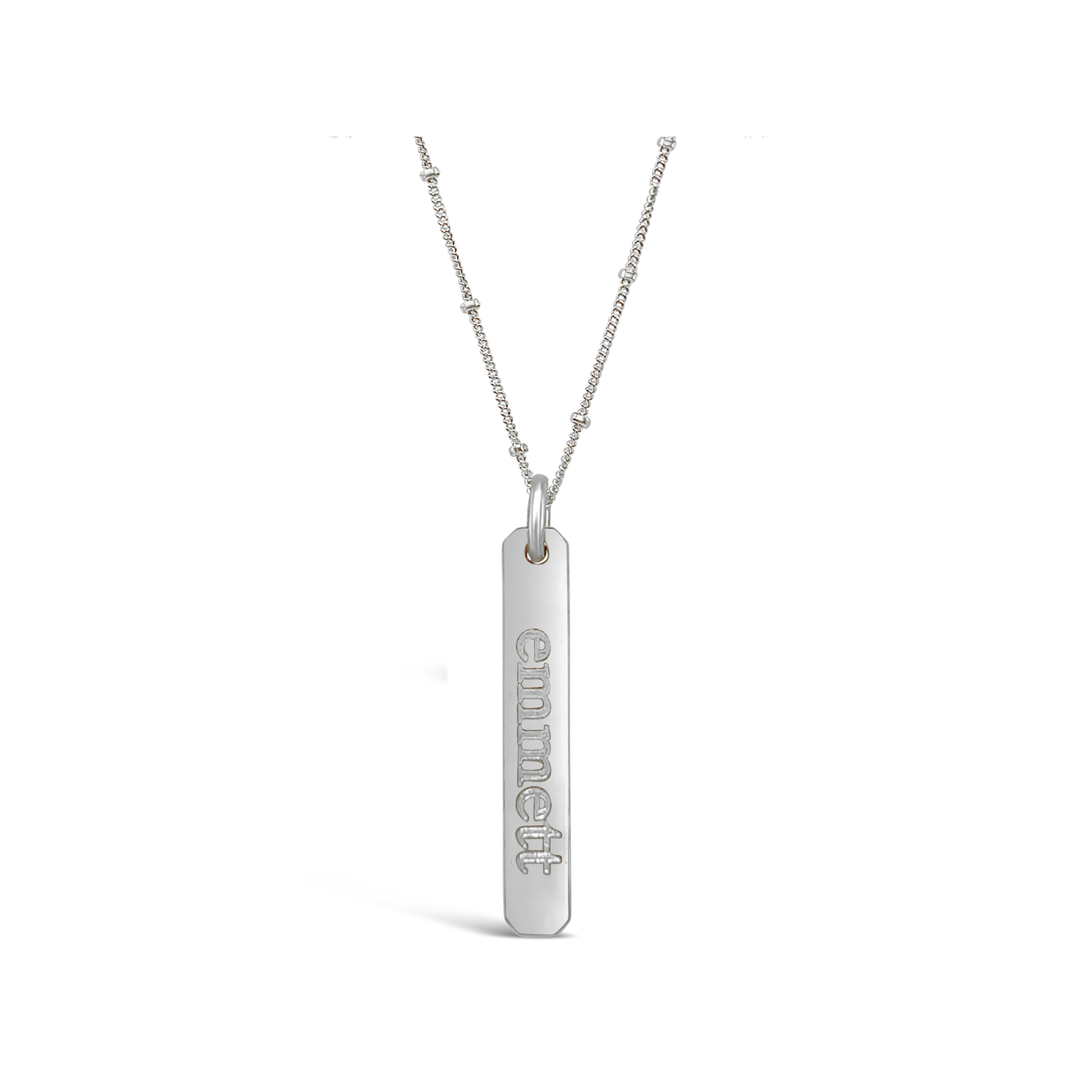 Name Petite Rectangle Necklace (1 Disc)