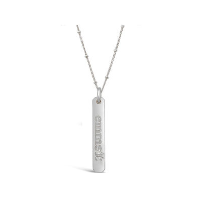 Name Petite Rectangle Necklace (1 Disc)
