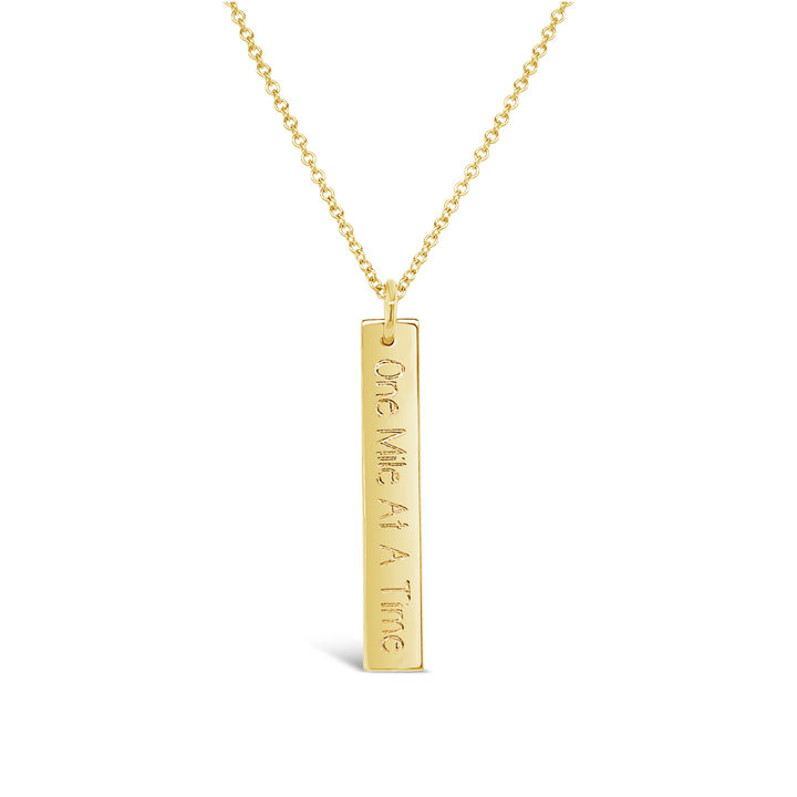 One Mile at a Time Rectangle Necklace