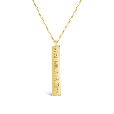 One Mile at a Time Rectangle Necklace