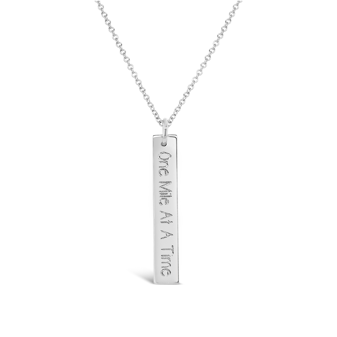 One Mile at a Time Rectangle Necklace