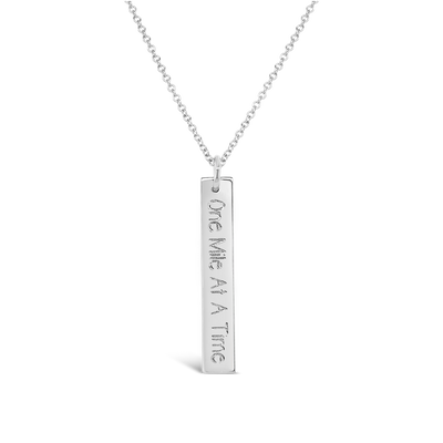 One Mile at a Time Rectangle Necklace