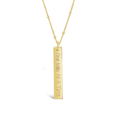 One Mile at a Time Rectangle Necklace