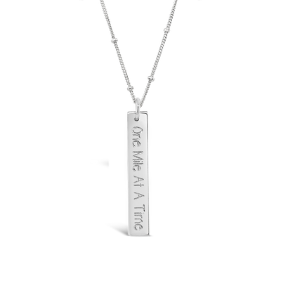 One Mile at a Time Rectangle Necklace