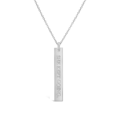 She Kept Going Engraved Necklace