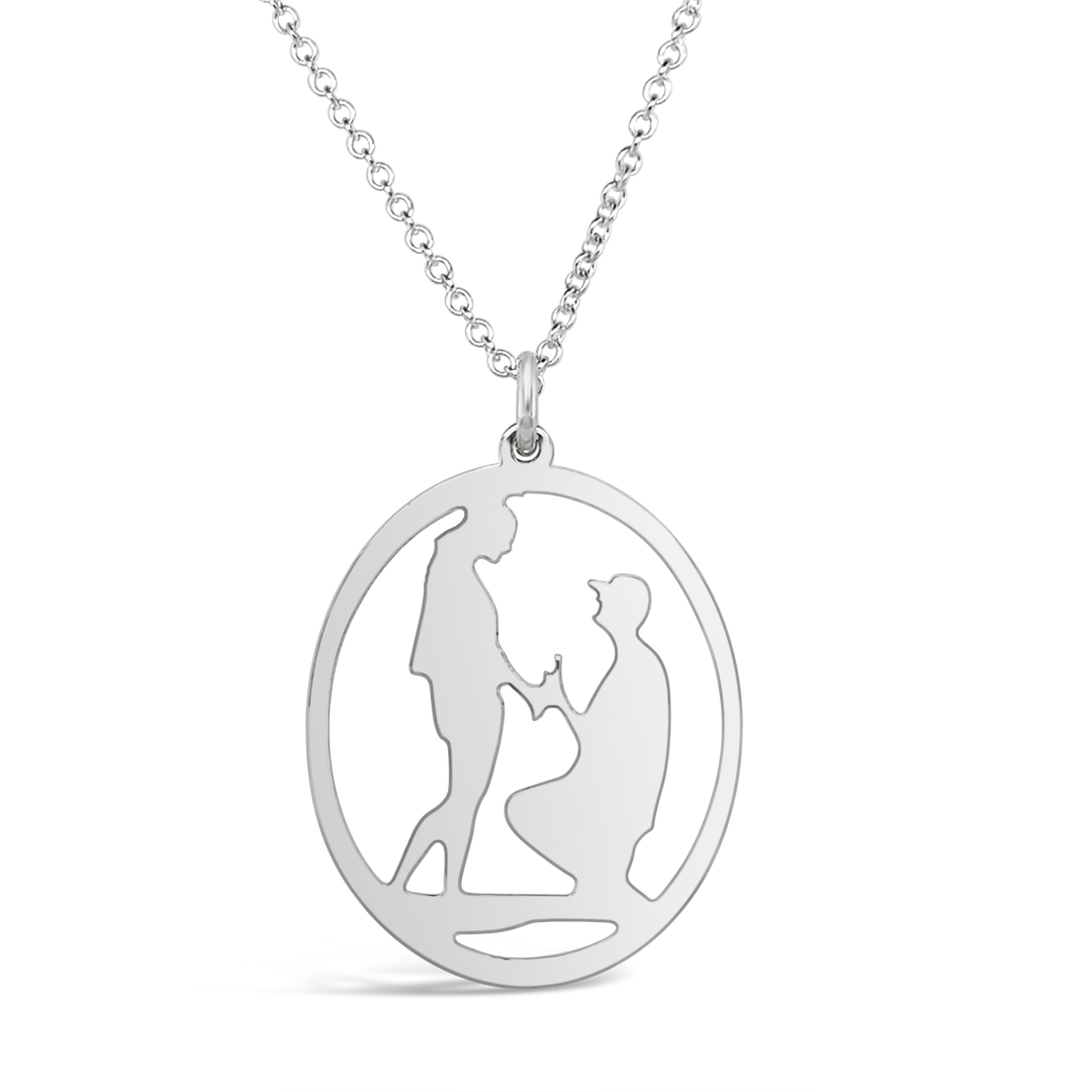 Custom silhouette necklace deals