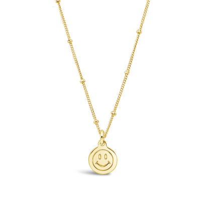 Smiley Face Disc Necklace
