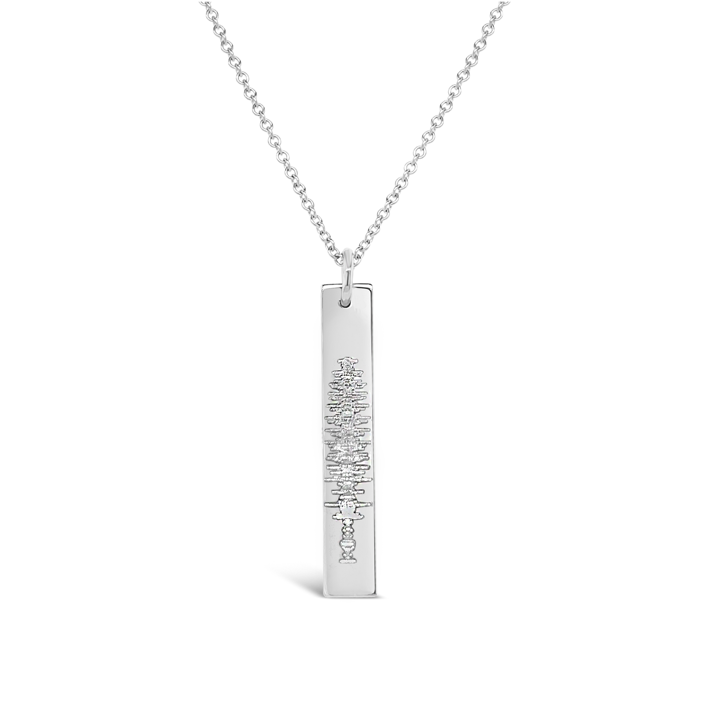 Sound Wave Rectangle Necklace