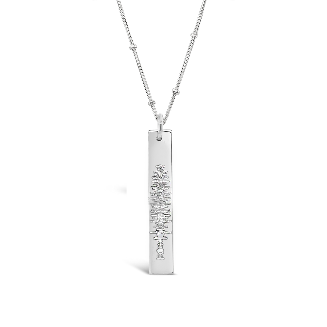 Sound Wave Rectangle Necklace