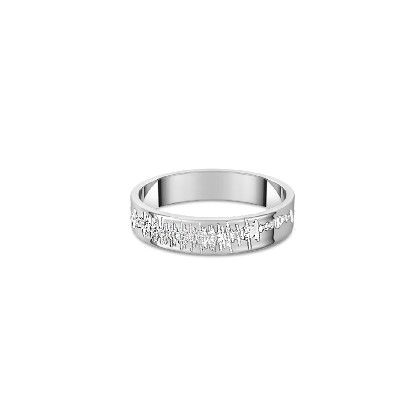 Sound Wave Engraved Ring