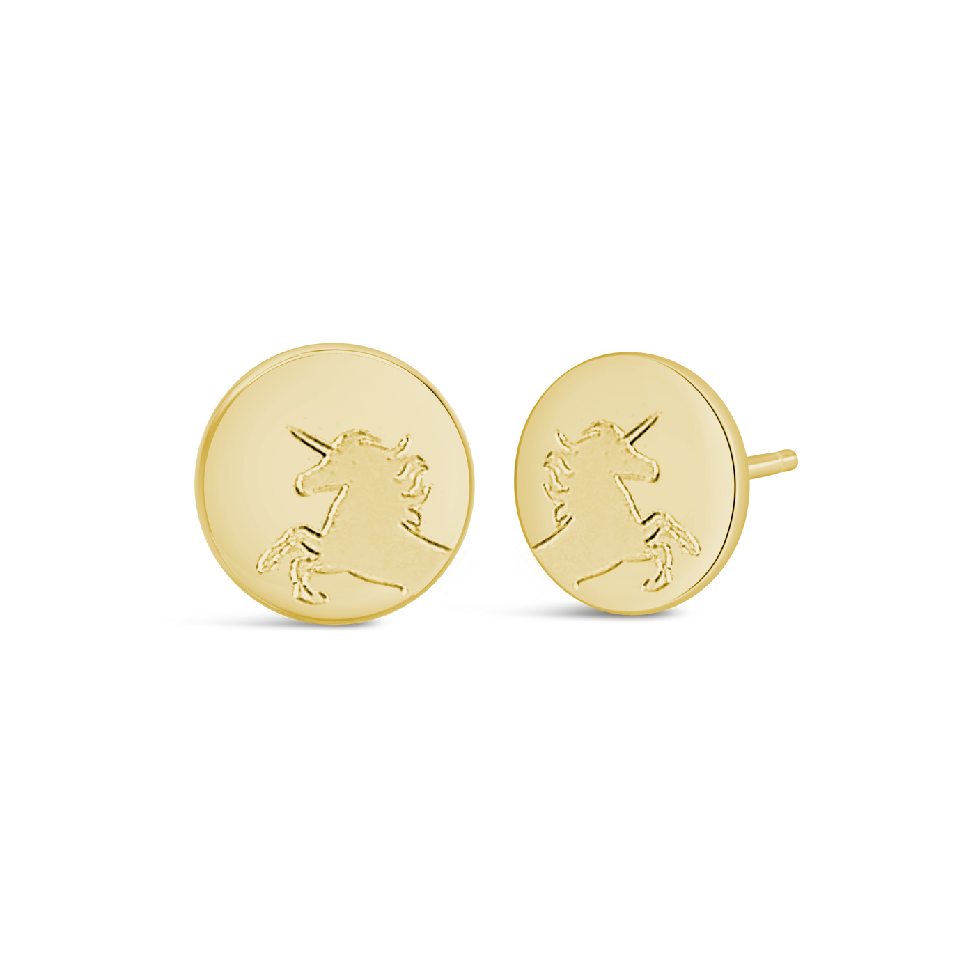 Unicorn Engraved Earrings