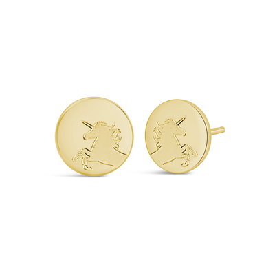 Unicorn Engraved Earrings