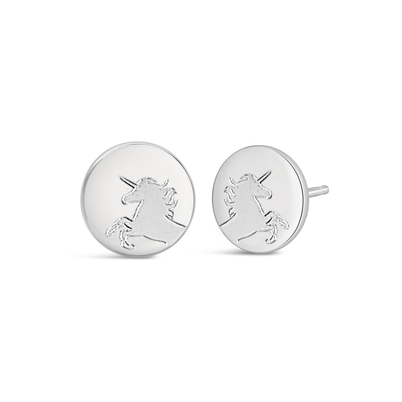 Unicorn Engraved Earrings