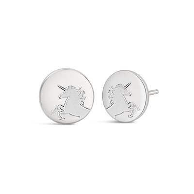 Unicorn Engraved Earrings