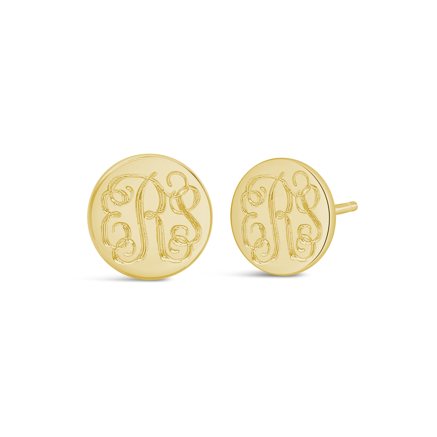 Vine Monogram Engraved Earrings