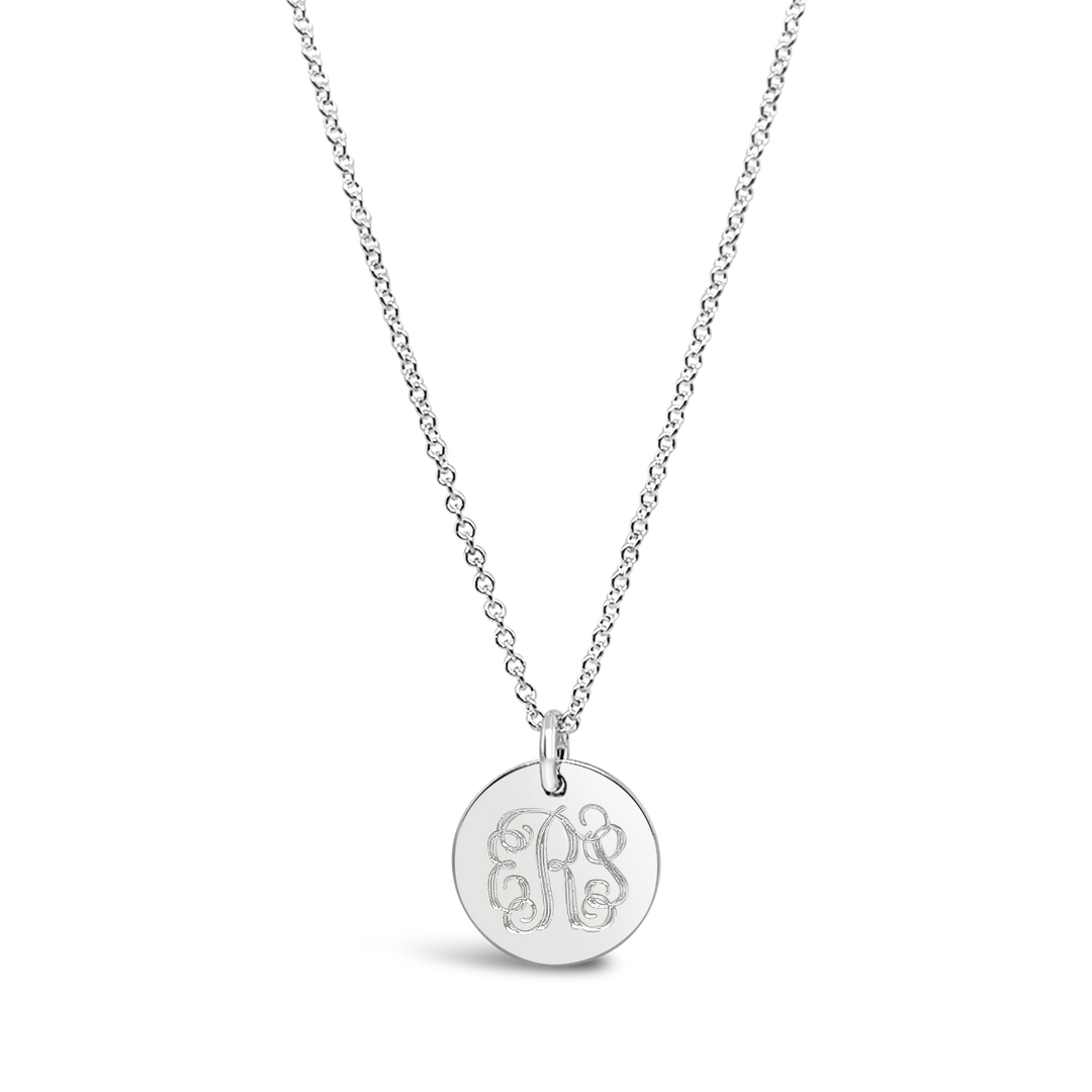 Vine Monogram Disc Necklace