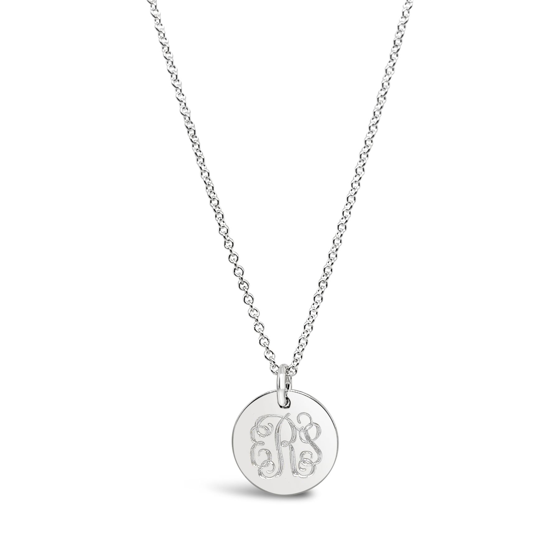 Personalized Vine Monogram Engraved Disc Necklace – Erica Sara Designs