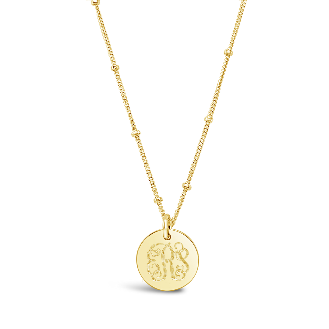 Vine Monogram Disc Necklace