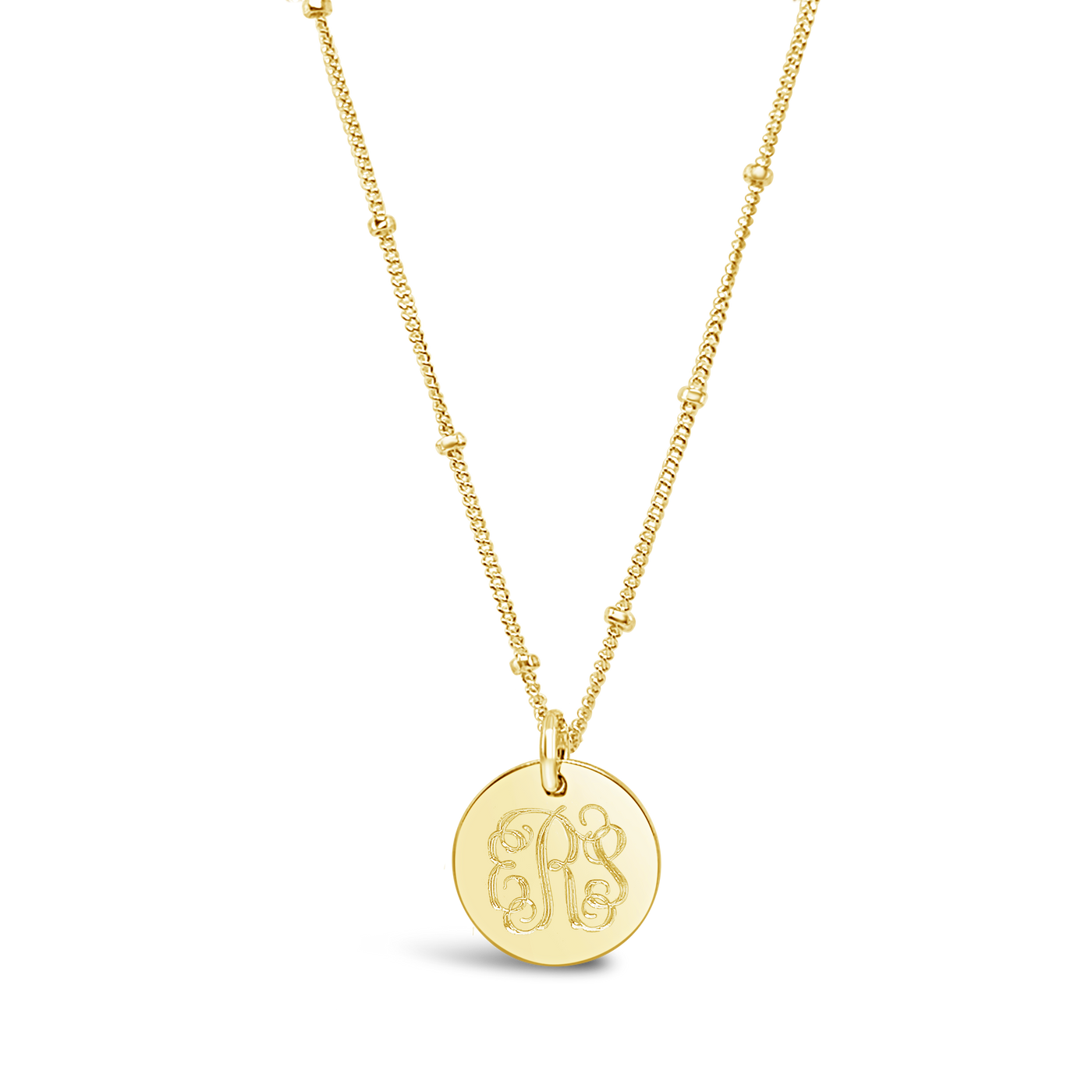 Vine Monogram Disc Necklace