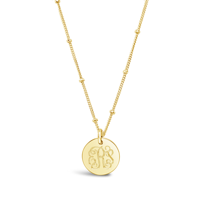 Vine Monogram Disc Necklace
