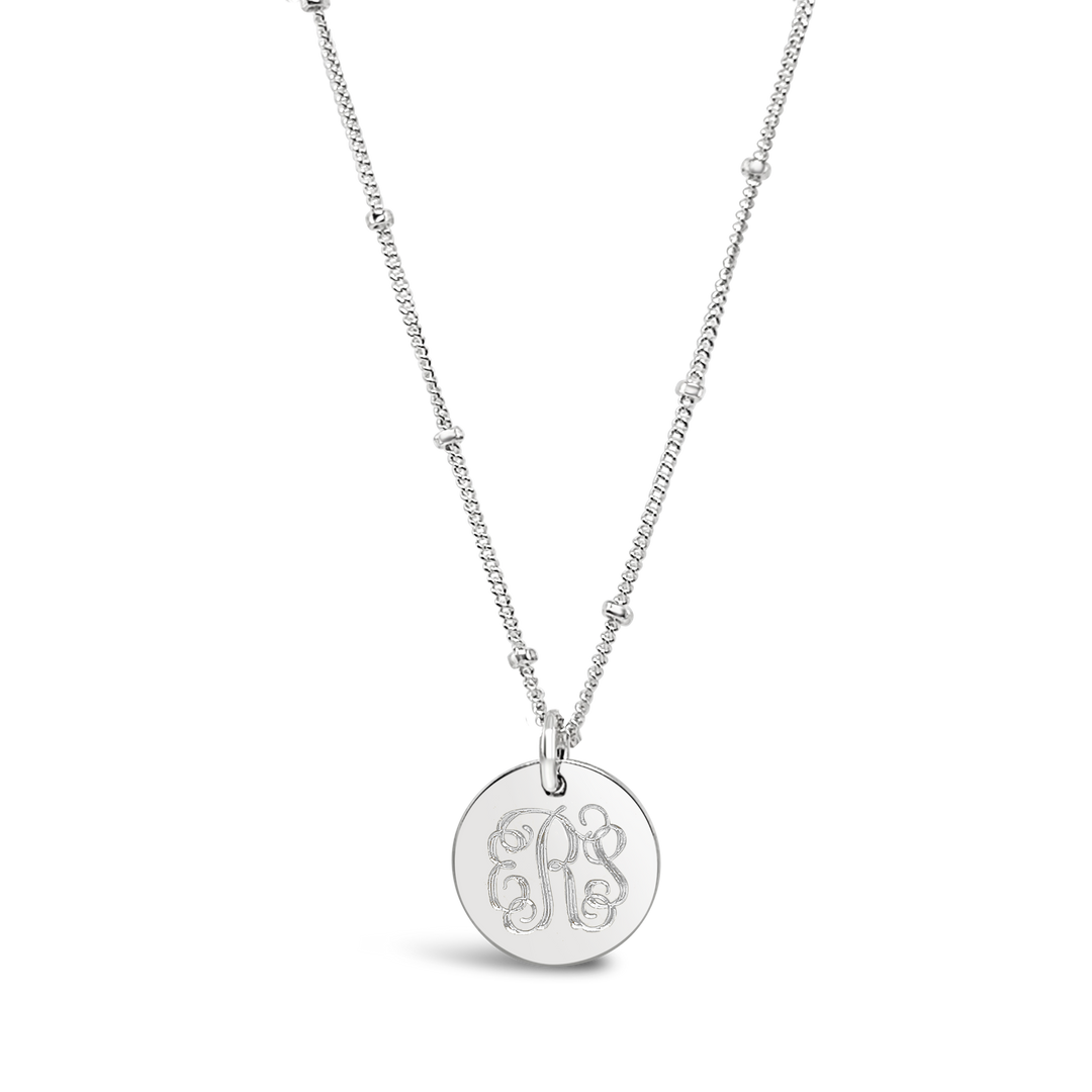 Vine Monogram Disc Necklace