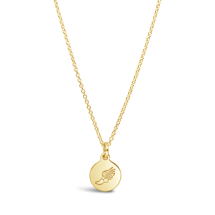 Winged Foot Disc Necklace