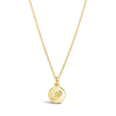 Winged Foot Disc Necklace