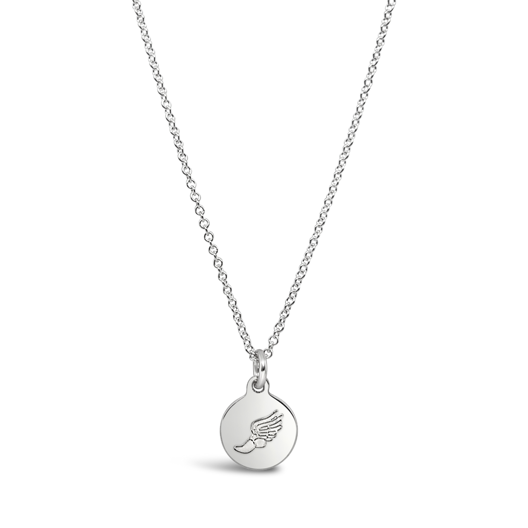 Winged Foot Disc Necklace