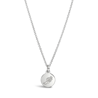 Winged Foot Disc Necklace