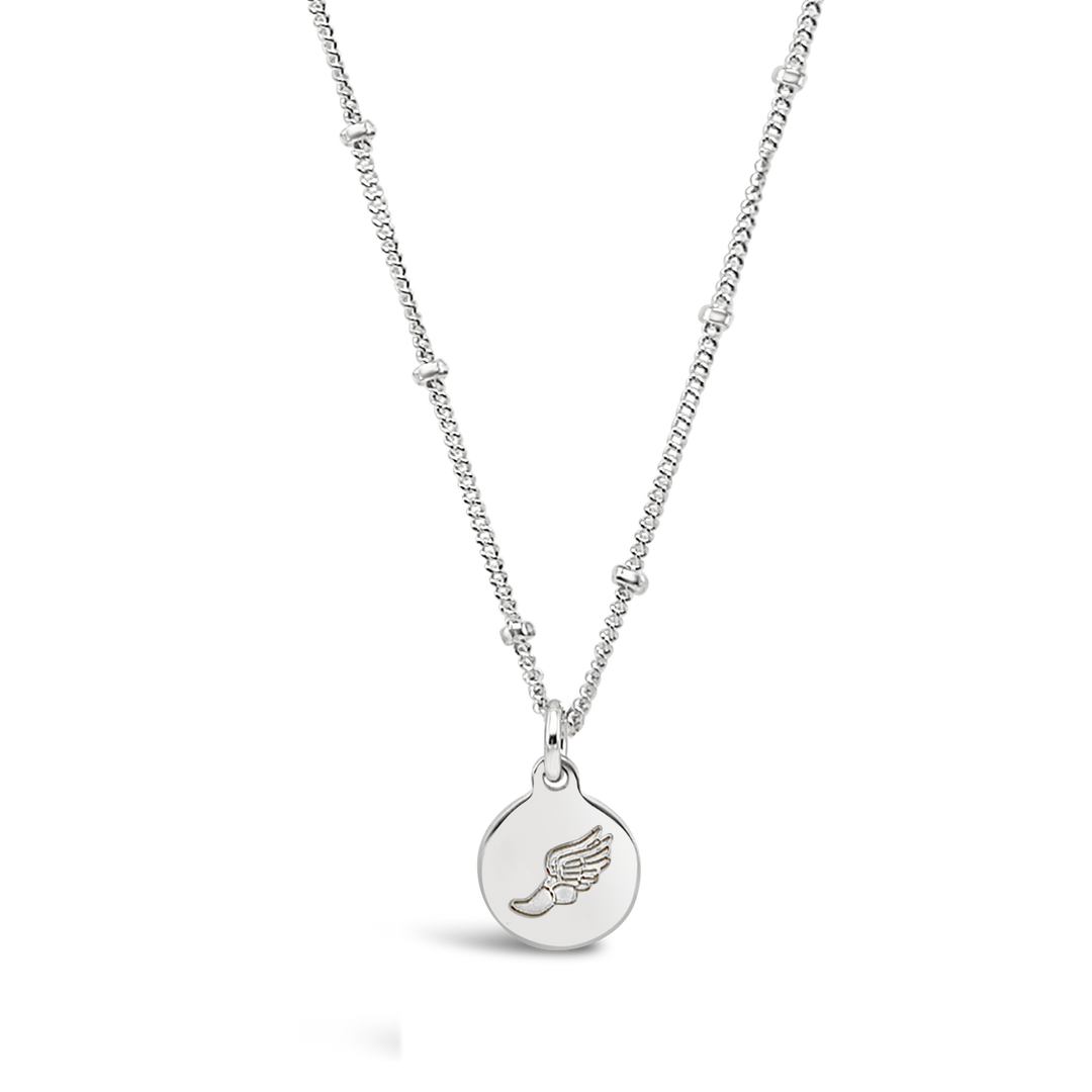 Winged Foot Disc Necklace