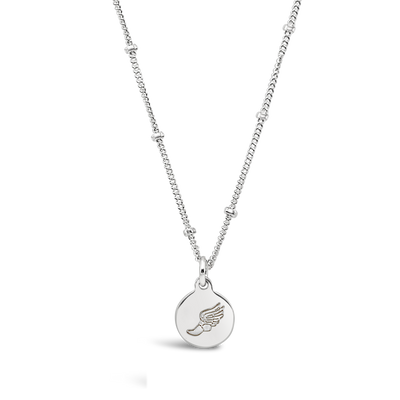 Winged Foot Disc Necklace